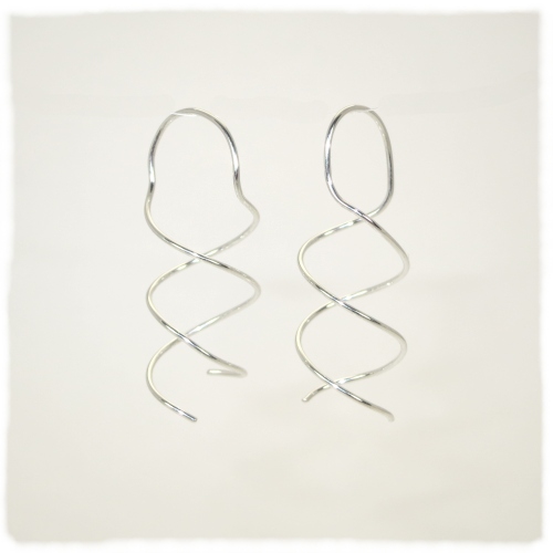 Silver wire DNA earrings